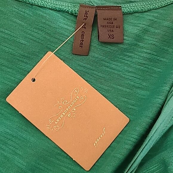 NEW ANTHROPOLOGIE Sleeveless High Low Tunic Top Dress Green S - Picture 9 of 10
